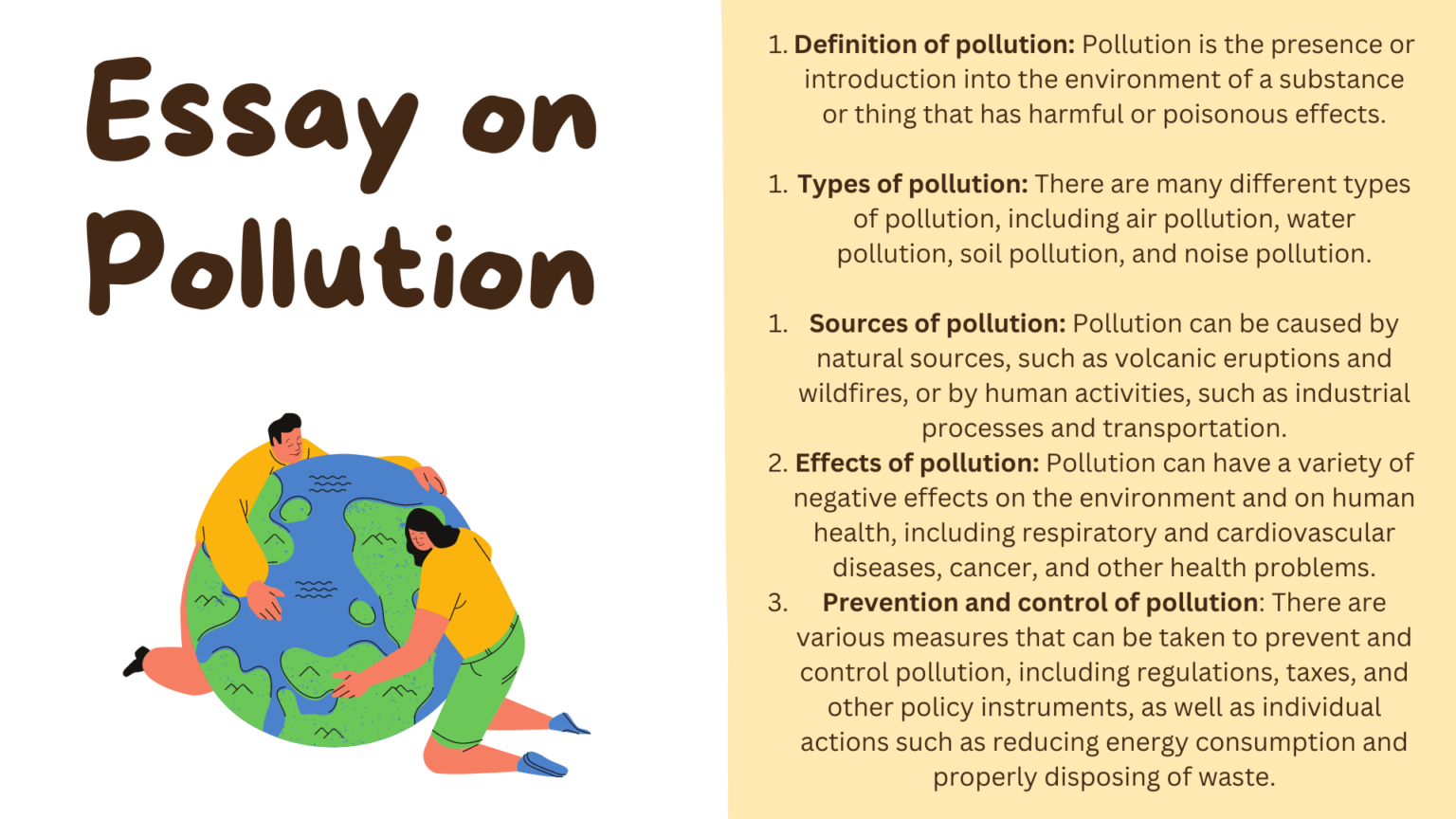 essay question environmental pollution
